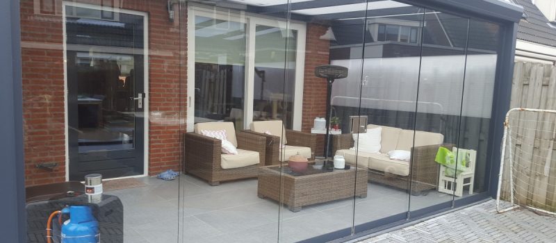 veranda met schuifdeuren